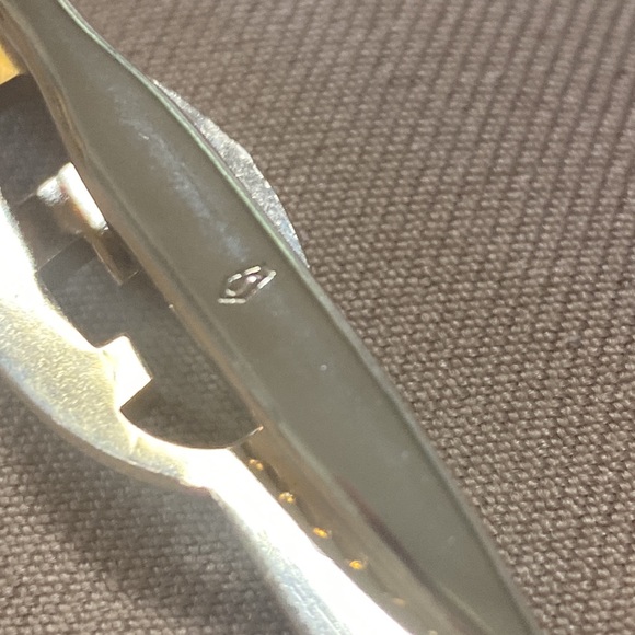 Monogram E Gold Tone Tie Clasp - Picture 2 of 3